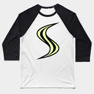 Smellville ‘S’ Logo Light Green with Black Outline Baseball T-Shirt